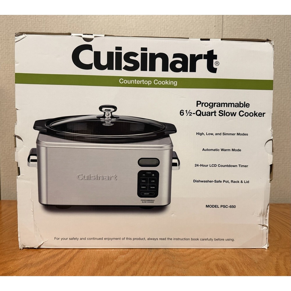 Cuisinart PSC-650 6.5 Qt Programmable Slow Cooker Stainless Steel Open Box